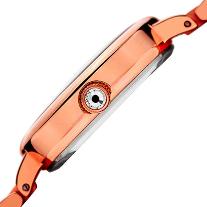 Akribos XXIV Rose Gold Tone Case on Rose Gold Bracelet, White Mother of Pearl Dial with Rose Gold Tone Hands