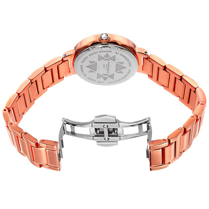 Akribos XXIV Rose Gold Tone Case on Rose Gold Bracelet, White Mother of Pearl Dial with Rose Gold Tone Hands