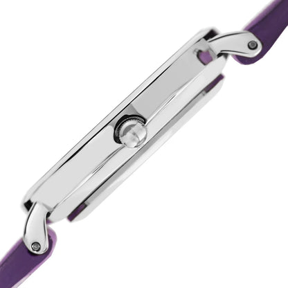 Akribos XXIV Silver Tone Case on Purple Strap, Silver Dial with Silver Tone Hands