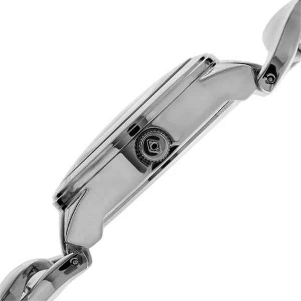Akribos XXIV Silver Flashed Alloy Case on Silver Chain Style Bracelet, Purple Dial with Silver Tone Hands