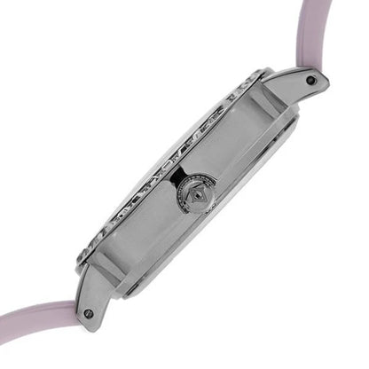 Akribos XXIV Silver Alloy Flashed Case on Pink and Silver Bangle, White mother of Pearl Dial with Silver Tone Hands