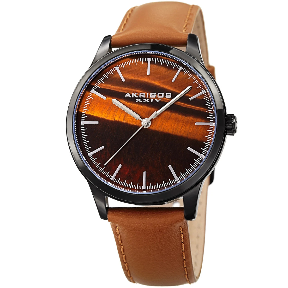 Akribos XXIV IPB VERSION TIGER EYE DIAL TAN STRAP