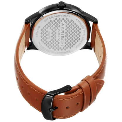 Akribos XXIV IPB VERSION TIGER EYE DIAL TAN STRAP