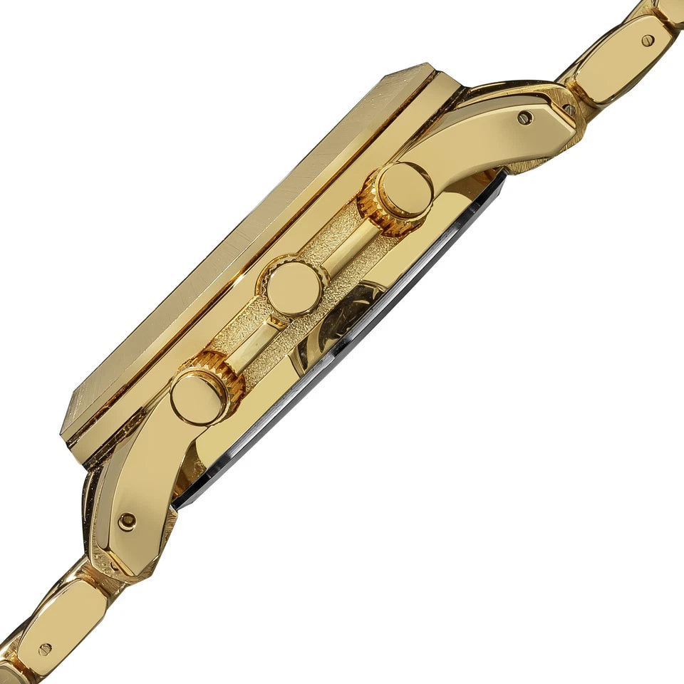 Akribos XXIV Yellow Gold Flashed Alloy Case on Yellow Gold Bracelet, Yellow Gold Dial with Gold Tone Hands