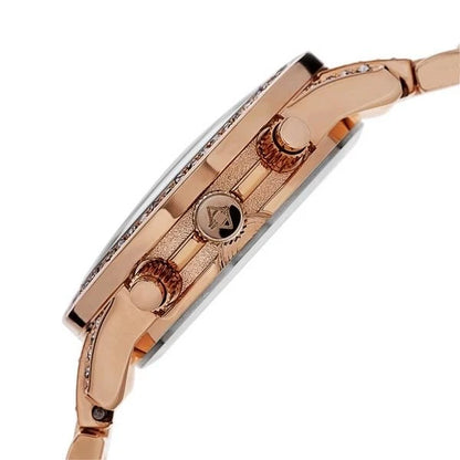 Akribos XXIV Rose Gold Alloy Flashed Case on Rose Gold Bracelet, Rose Gold Dial with Rose Gold Tone Hands