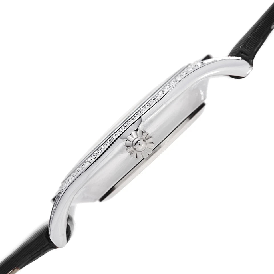 Akribos XXIV Silver Tone Case on Black Strap, Silver Dial with Blued Steel Hands