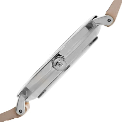 Akribos XXIV Silver Tone Case on Beige Snakeskin Strap, Silver Dial with Silver Tone Hands