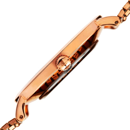 Akribos XXIV Rose Gold Tone Case on Rose Gold Bracelet, Silver Dial with Rose Gold Tone Hands