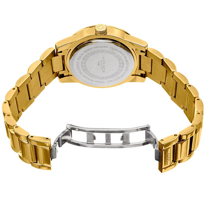 Akribos XXIV Gold Tone Case on Gold Bracelet, Gold Dial with Gold Tone Hands