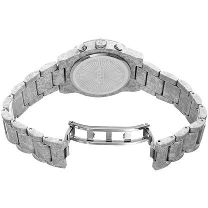 Akribos XXIV White and Gray Case on White and Gray Bracelet, Silver Dial with Silver Tone Hands