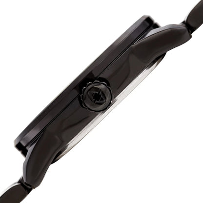 Akribos XXIV Black Ion Plated Round Case on Black Bracelet with Blue Tone Dial
