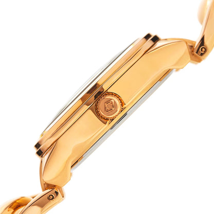 Akribos XXIV Gold Tone Case on Gold Tone Bracelet, Mother of Pearl Dial with Gold Tone Hands