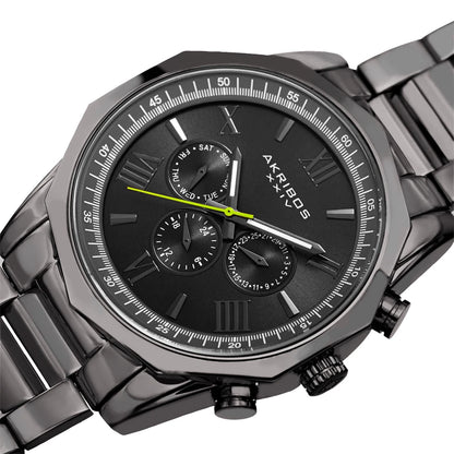 Akribos XXIV Gray Case on Gray Bracelet, Dark Gray with Gray Hands
