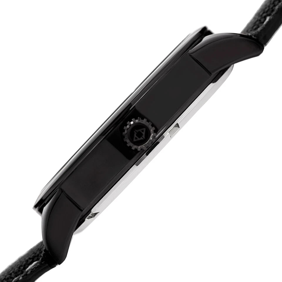 Akribos XXIV Gray Ion Plated Case on Black Strap, Orange Dial with Black Hands
