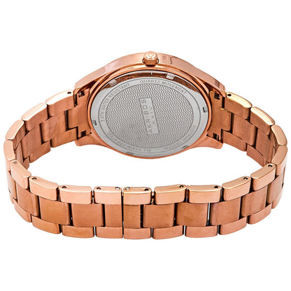 Akribos XXIV Rose Gold Tone Case on Rose Gold Bracelet, White Mother of Pearl Dial with Rose Gold Tone Hands
