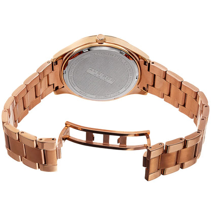 Akribos XXIV Rose Gold Tone Case on Rose Gold Tone Bracelet, Rose Gold Dial with Gold Tone Hands