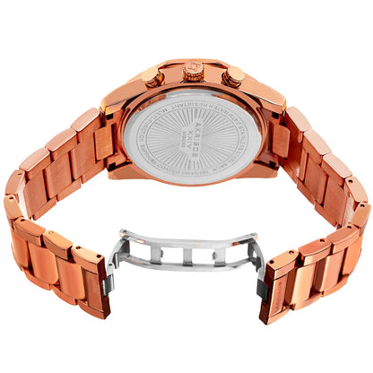 Akribos XXIV Rose Gold Tone Case on Rose Gold Tone Bracelet, Rose Gold Dial with Rose Gold Tone Hands