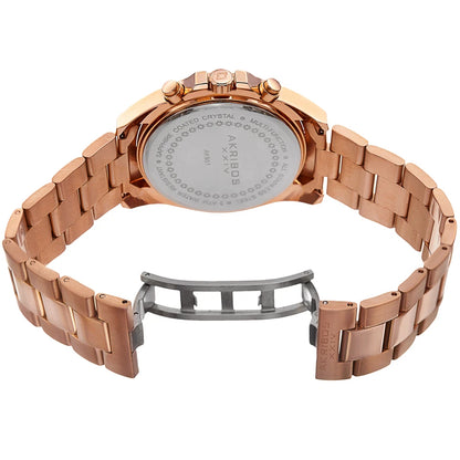 Akribos XXIV Rose Gold Tone Case on Rose Gold Tone Bracelet, White Dial with Rose Gold Tone Hands