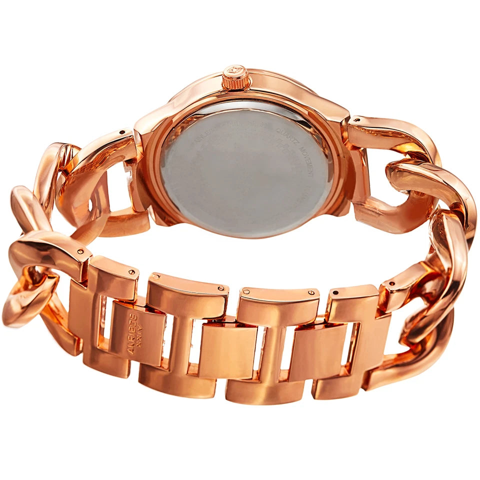 Akribos XXIV Rose Gold Tone Case on Rose Gold Tone Bracelet, Mother of Pearl Dial with Rose Gold Tone Hands