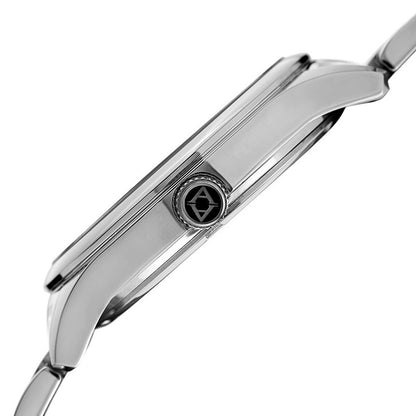 Akribos XXIV Silver Tone Case on Silver Bracelet, Silver Dial with Silver Tone Hands