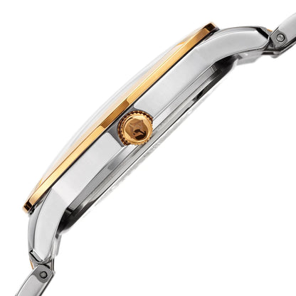 Akribos XXIV Silver Ion Plated Alloy Case on Silver Bracelet, Blue Dial with Silver Hands