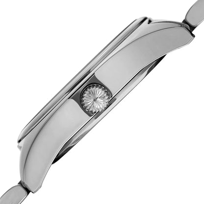 Akribos XXIV Silver Bracelet Link Watch with Gun Dial and Rose Gold Accents