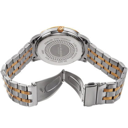 Akribos XXIV Silver Ion Plated Alloy Case on Silver Bracelet, Blue Dial with Silver Hands