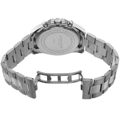 Akribos XXIV Stainless Steel Case on Stainless Steel Bracelet, Peach Dial with Silver Tone Hands