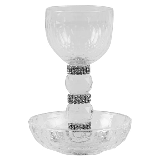 Clear Diamond Wine Goblet - white background - AFH Bargains