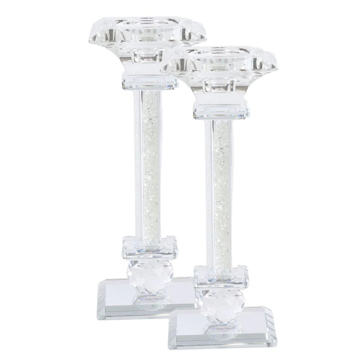 Two crystal candle holders on a white background - AFH Bargains