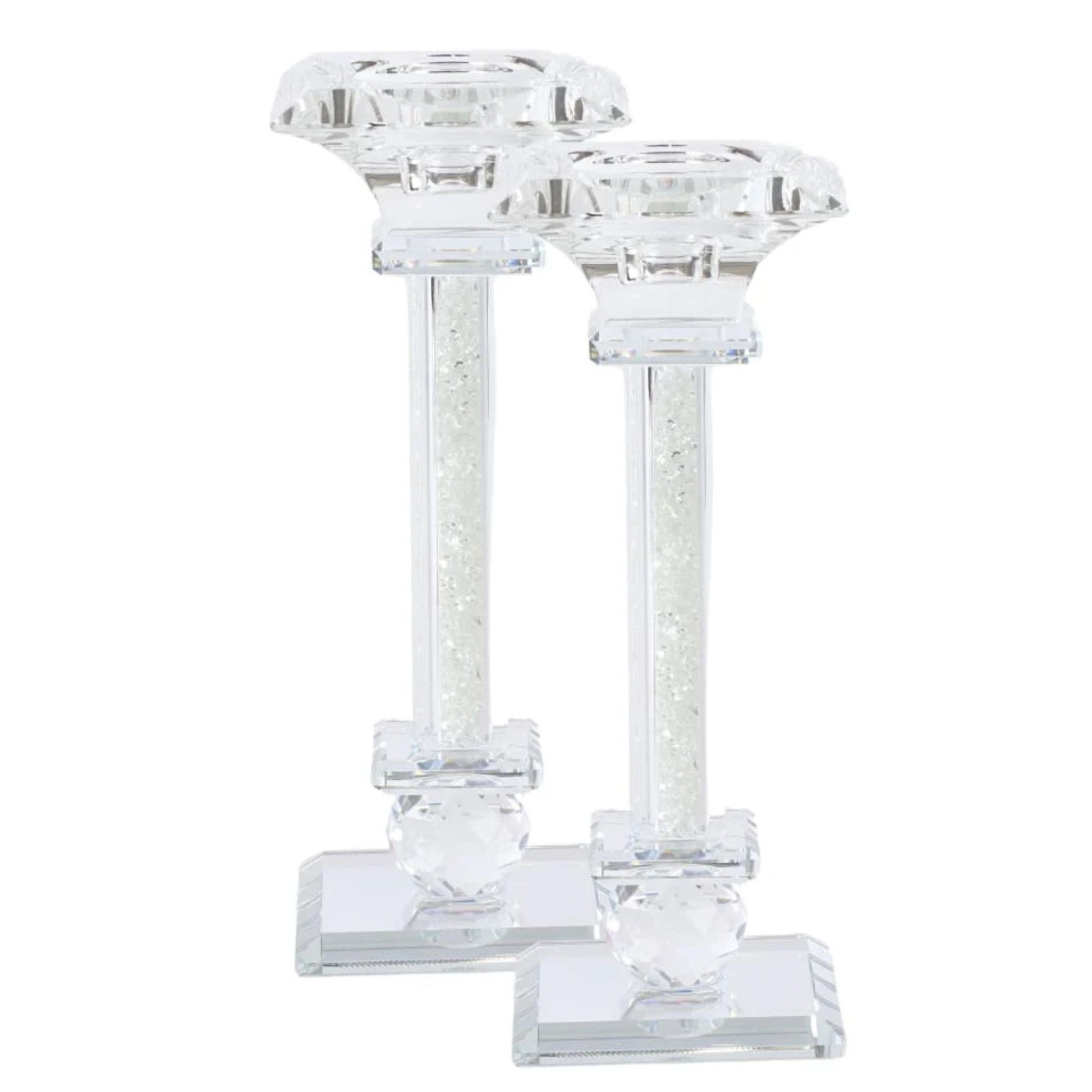 Two crystal candle holders on a white background - AFH Bargains