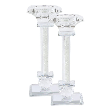 Two crystal candle holders on a white background - AFH Bargains