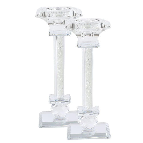 Two crystal candle holders on a white background - AFH Bargains