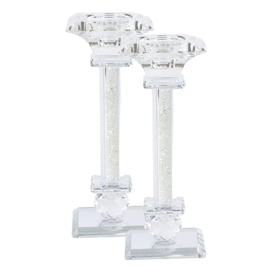 Two crystal candle holders on a white background - AFH Bargains