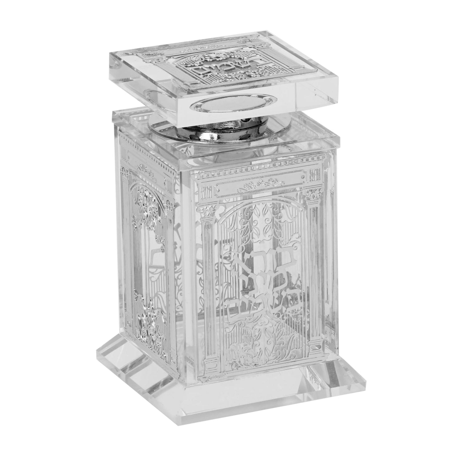 Decorative crystal cloves jar with intricate designs on a white background - AFH Bargains