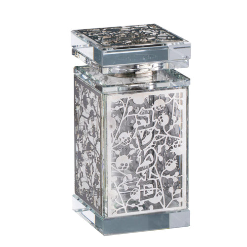 Decorative crystal cloves jar with intricate patterns on a white background - AFH Bargains