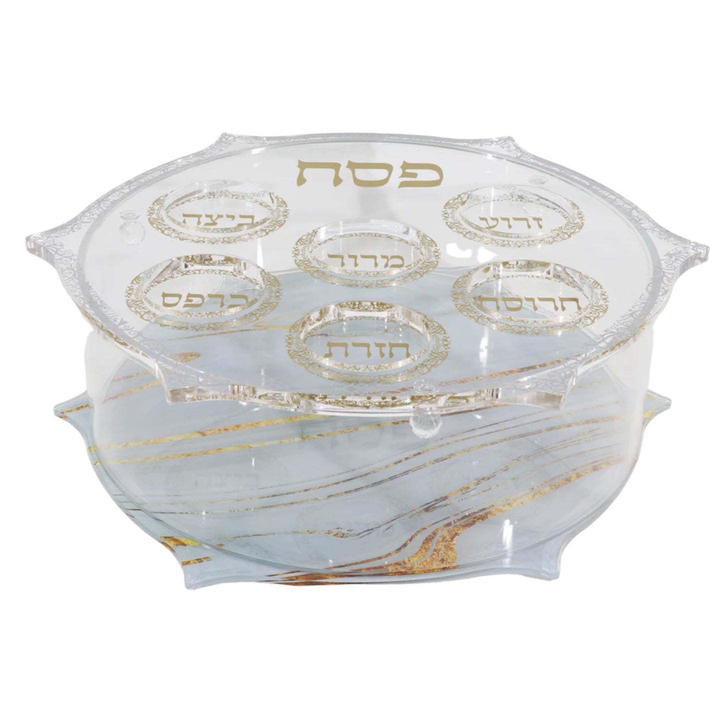 Carved Royal Matzah Box on a white background - AFH bargains