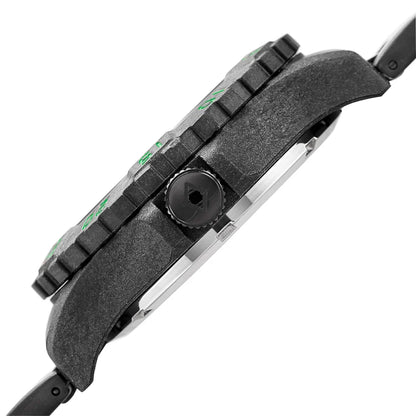 Akribos XXIV Black Carbon Fiber Case on Black Bracelet, Gray Dial with Silver Tone Hands