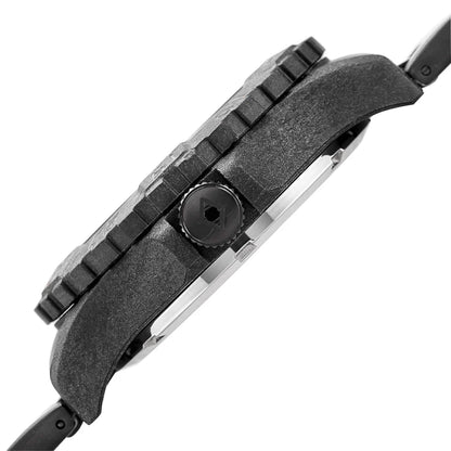 Akribos XXIV Black Carbon Fiber Case on Black Bracelet, Gray Dial with Silver Tone Hands