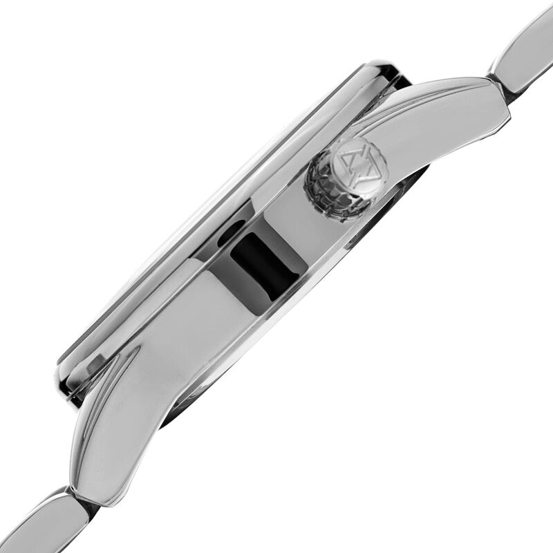 Akribos XXIV Silver Tone Case on Silver Bracelet, Blue Dial with Silver Tone Hands
