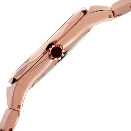 Akribos XXIV Rose Gold Tone Case on Rose Gold Tone Bracelet, Brown Dial with Rose Gold Tone Hands